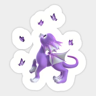 Little Dragon with Butterfly Sticker